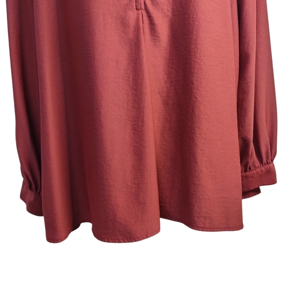 Valette Blouse Women's Marsala Red V-Neck Longsleeve Top Blouse Size Large - Picture 5 of 10